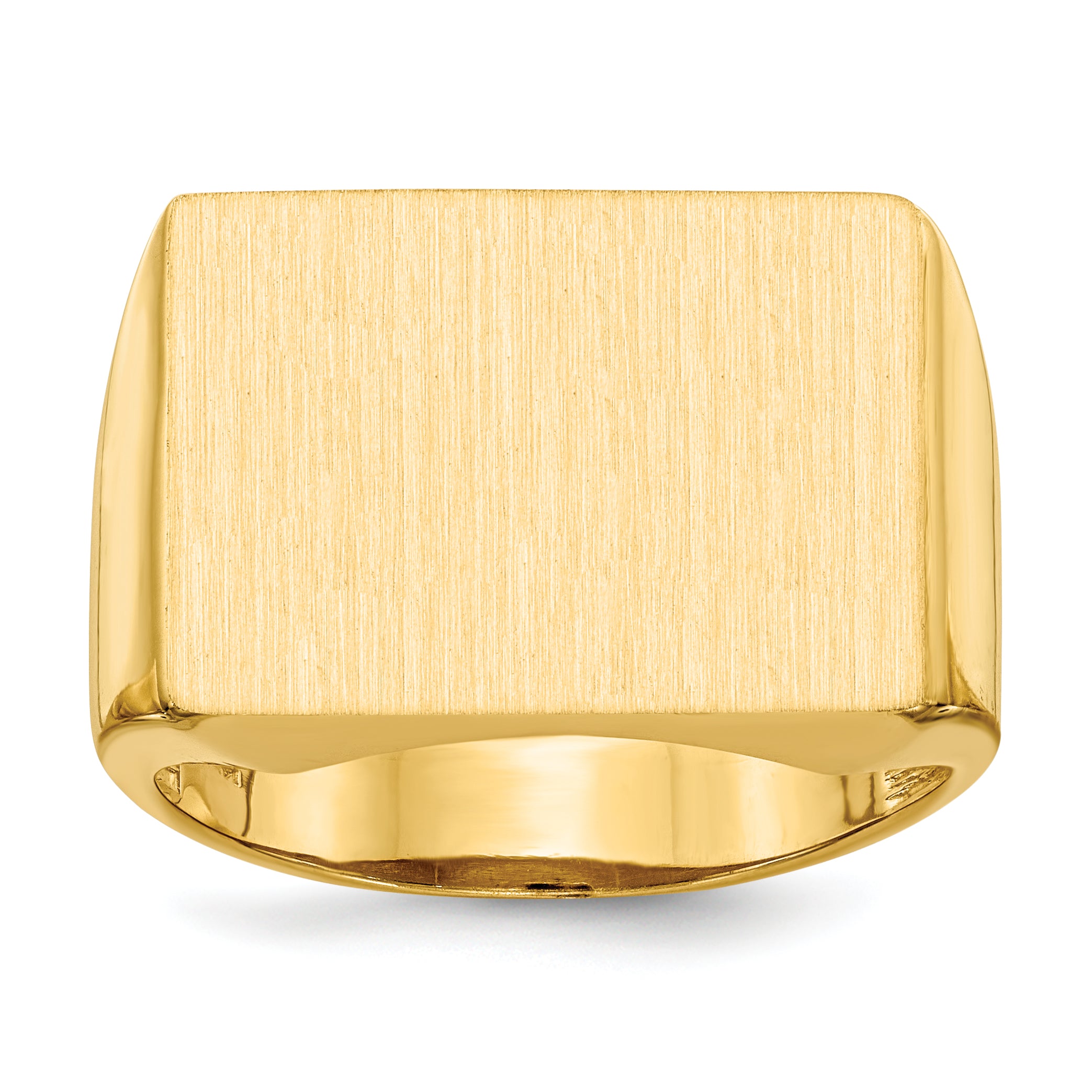 14k 19.5x14.5mm Rectangle Open Back Mens Signet Ring RS413