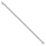 14k White Gold Complete 4.1 carat Round AAA Diamond 4-prong 7 inch Tennis Bracelet X733WAAA