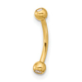 14k 16 Gauge CZ Eyebrow Jewelry BD127