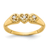 14k 1/20 carat VS Diamond Triple Heart Ring Y1738VS