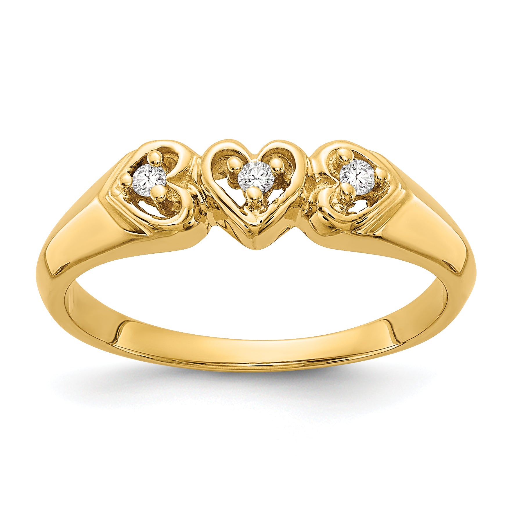 14k 1/20 carat VS Diamond Triple Heart Ring Y1738VS