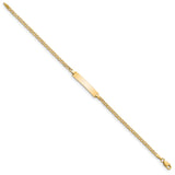 14k Polished Semi-Solid Chain/Solid Plate Anchor Link 20.5x4.5mm Plate 5.5 inch Baby/Child ID Bracelet DCID137