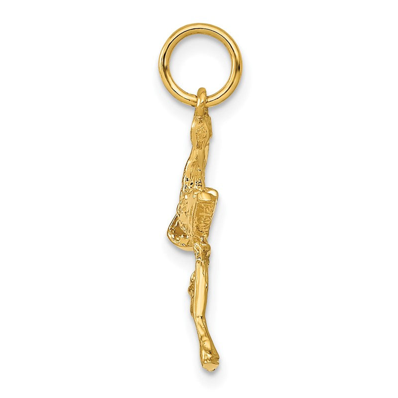14k Solid 3-D Stork Charm A7101