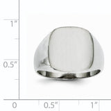 14k White Gold  13.5mm x14.5mm Open Back Men's Signet Ring RS608