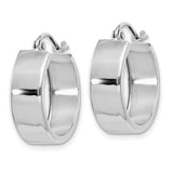 14k White Gold 5.5x18mm Polished Hoop Earrings H341