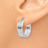 14k White Gold 5.5x18mm Polished Hoop Earrings H341