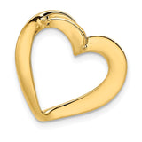 14k Polished Heart Slide Fits up to 4mm Regular/6mm Fancy or Reversible Omega SL224