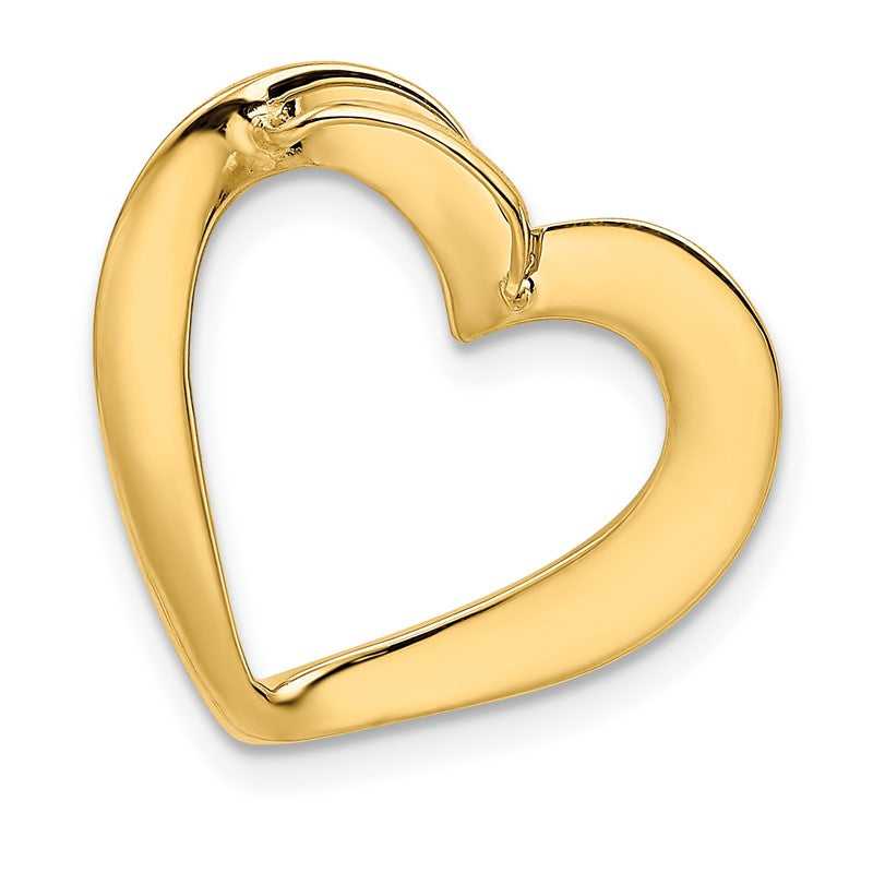 14k Polished Heart Slide Fits up to 4mm Regular/6mm Fancy or Reversible Omega SL224