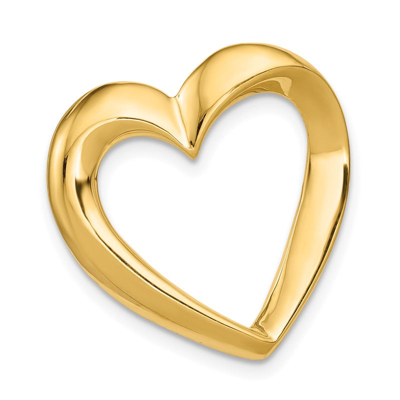 14k Polished Heart Slide Fits up to 4mm Regular/6mm Fancy or Reversible Omega SL224