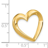 14k Polished Heart Slide Fits up to 4mm Regular/6mm Fancy or Reversible Omega SL224