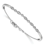14k White Gold Complete 1/2 carat Diamond Half-Bangle 6.75 inch Bracelet with 0.5 inch Extender BM3725