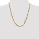 14K 26 inch 5.75mm Flat Beveled Curb with Lobster Clasp Chain FBU140