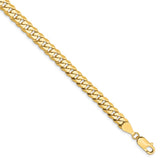 14K 26 inch 5.75mm Flat Beveled Curb with Lobster Clasp Chain FBU140