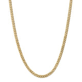 14K 26 inch 5.75mm Flat Beveled Curb with Lobster Clasp Chain FBU140