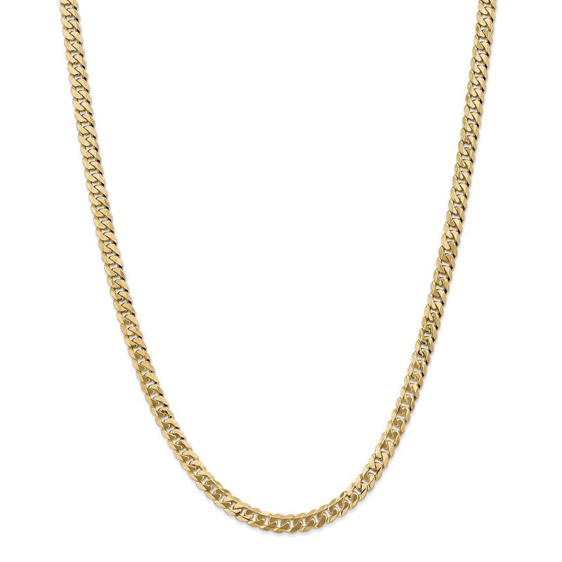 14K 26 inch 5.75mm Flat Beveled Curb with Lobster Clasp Chain FBU140