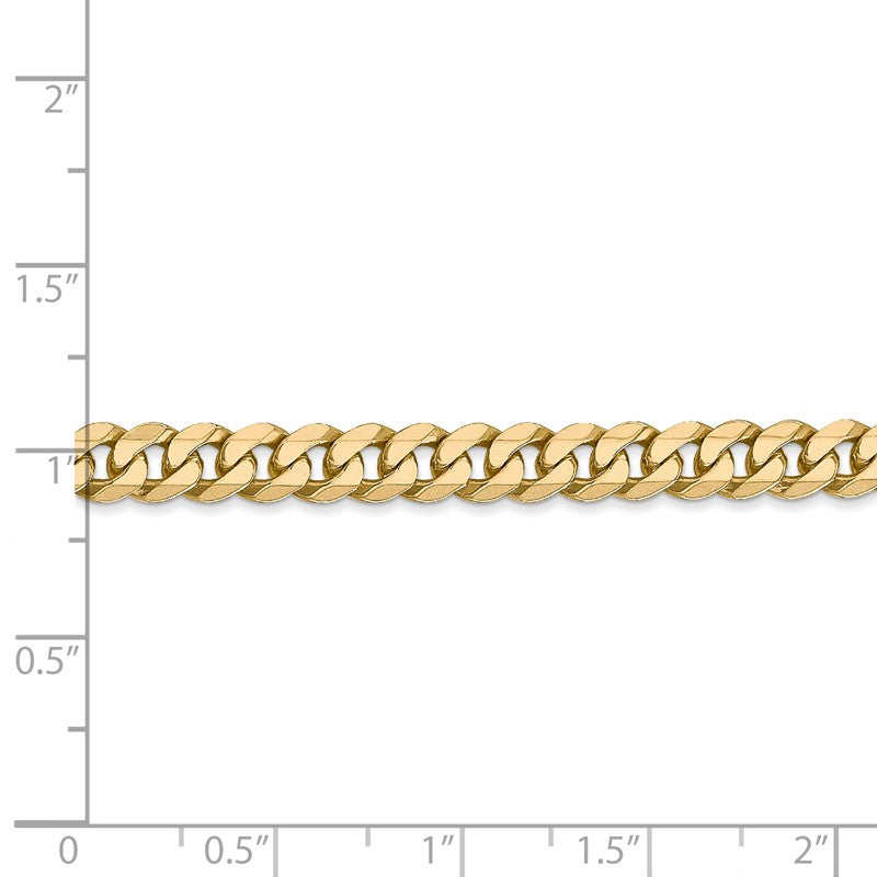 14K 26 inch 5.75mm Flat Beveled Curb with Lobster Clasp Chain FBU140
