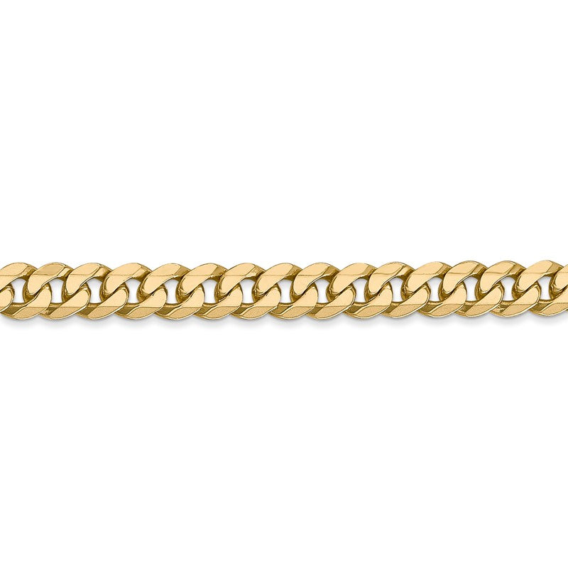 14K 26 inch 5.75mm Flat Beveled Curb with Lobster Clasp Chain FBU140