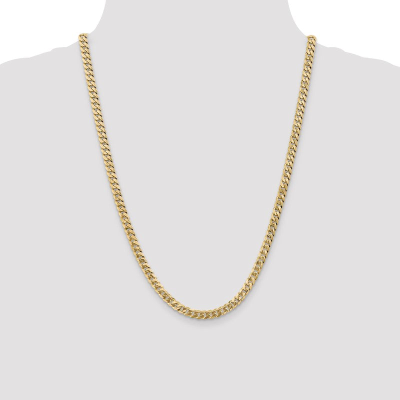 14K 26 inch 5.75mm Flat Beveled Curb with Lobster Clasp Chain FBU140