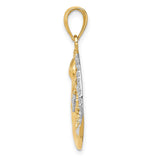 14k and White Rhodium Diamond-cut Moon/Stars/Sun Pendant M2867