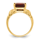 14k 11x9mm Emerald Cut Garnet ring Y4533GA