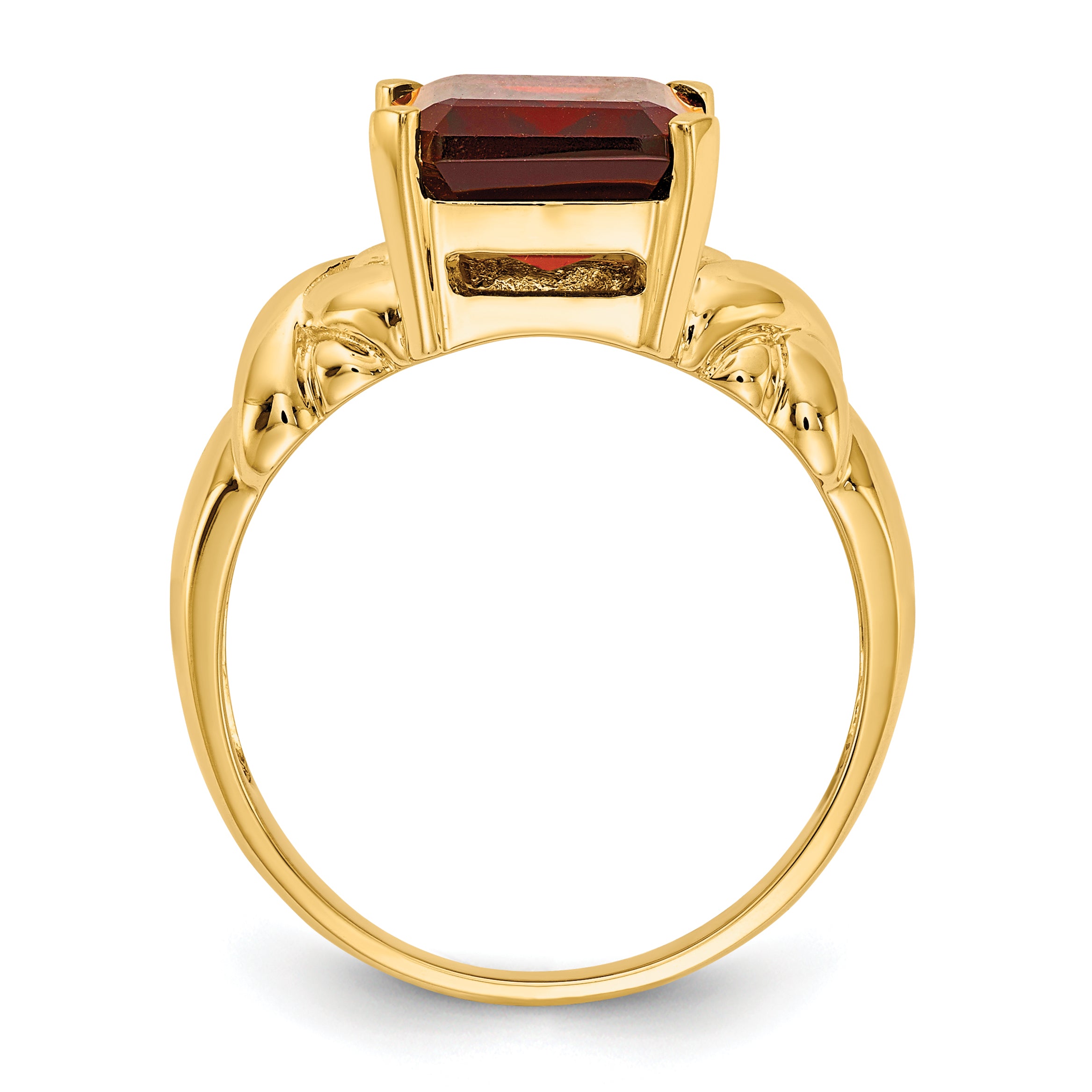 14k 11x9mm Emerald Cut Garnet ring Y4533GA