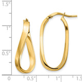 14k Polished 3mm Wavy Hoop Earrings TF1362
