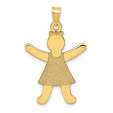 14k Laser Cut Girl Charm A9265