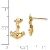 14k 3-D Anchor with Rope Post Earrings TC564