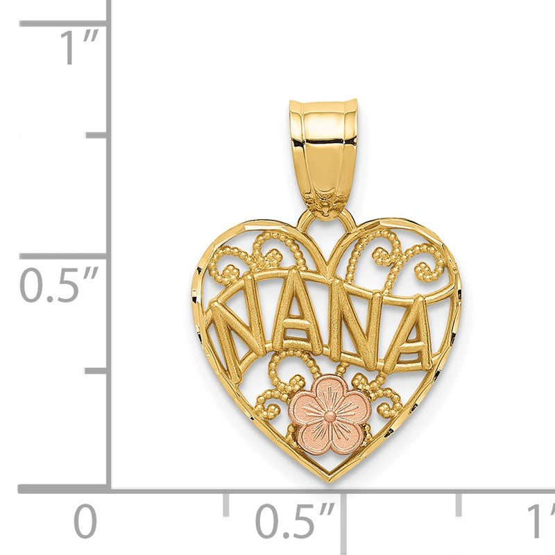 14k Two-tone NANA Heart Pendant M2692