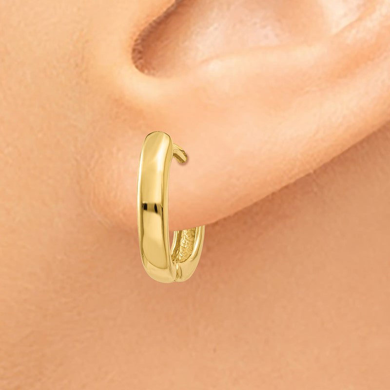 14k Oval Hinged Hoop Earrings TH268