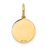 14k Small BAPTISM with Cross Round Disc Charm XAC733