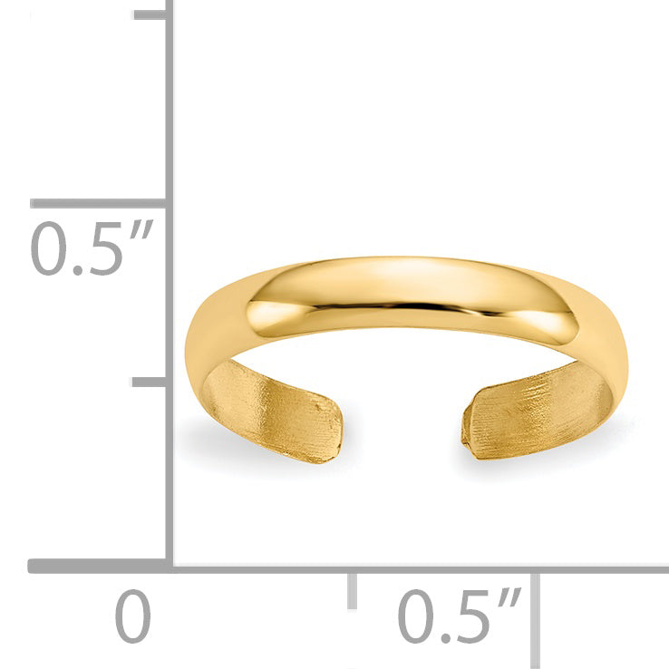 14k High Polished 2.5mm Band Toe Ring C2098