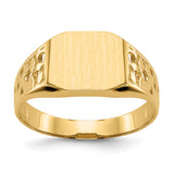 14k 10.5x9.0mm Open Back Mens Signet Ring C1528