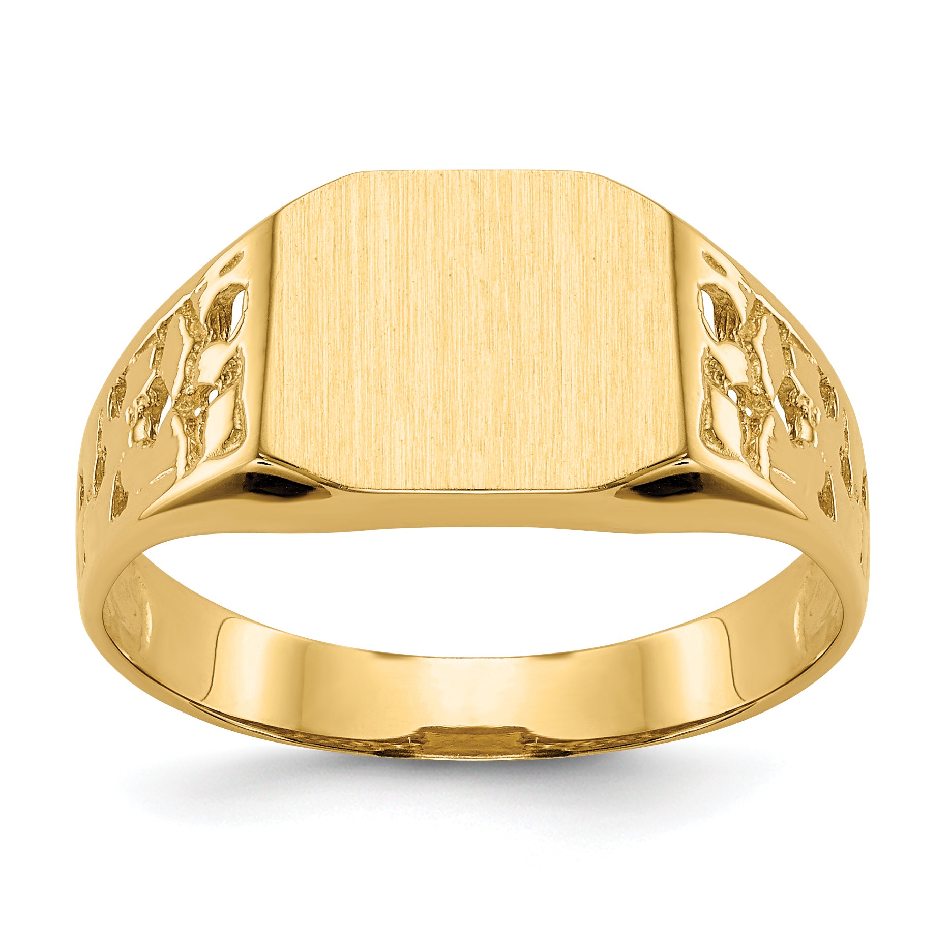 14k 10.5x9.0mm Open Back Mens Signet Ring C1528