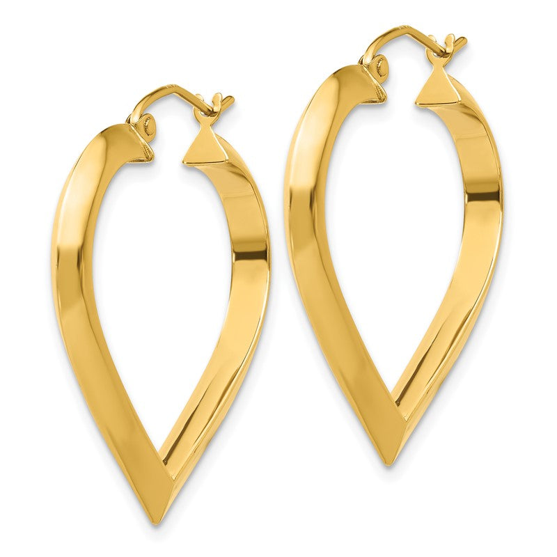 14k Polished Heart Hoop Earring TA262