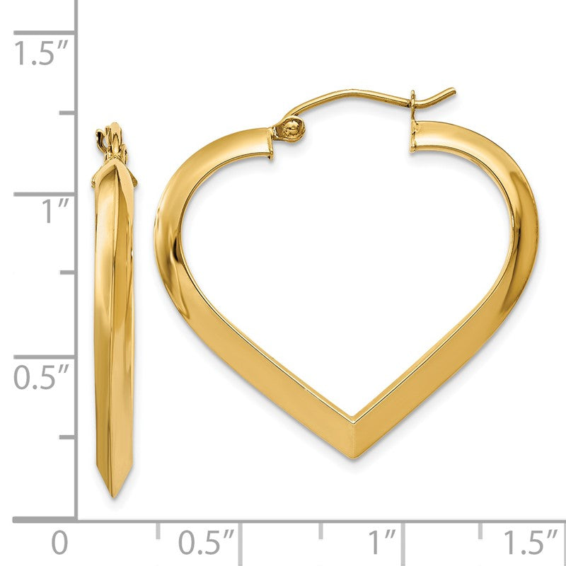 14k Polished Heart Hoop Earring TA262