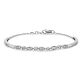 14k White Gold Complete 1/2 carat Diamond Half-Bangle 6.75 inch Bracelet with 0.5 inch Extender BM3725
