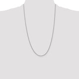 14K White Gold 10 inch 1.4mm Round Open Link Cable with Lobster Clasp Anklet PEN137