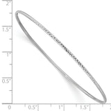 14k White Gold Polished Diamond-Cut 1.50mm Slip-on Round Bangle Bracelet DB546