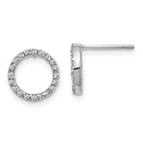 14k White Gold 1/6 carat Diamond Open Circle Post Earrings XE3073WA
