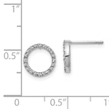 14k White Gold 1/6 carat Diamond Open Circle Post Earrings XE3073WA