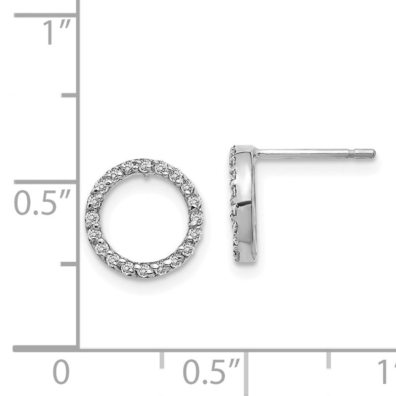 14k White Gold 1/6 carat Diamond Open Circle Post Earrings XE3073WA
