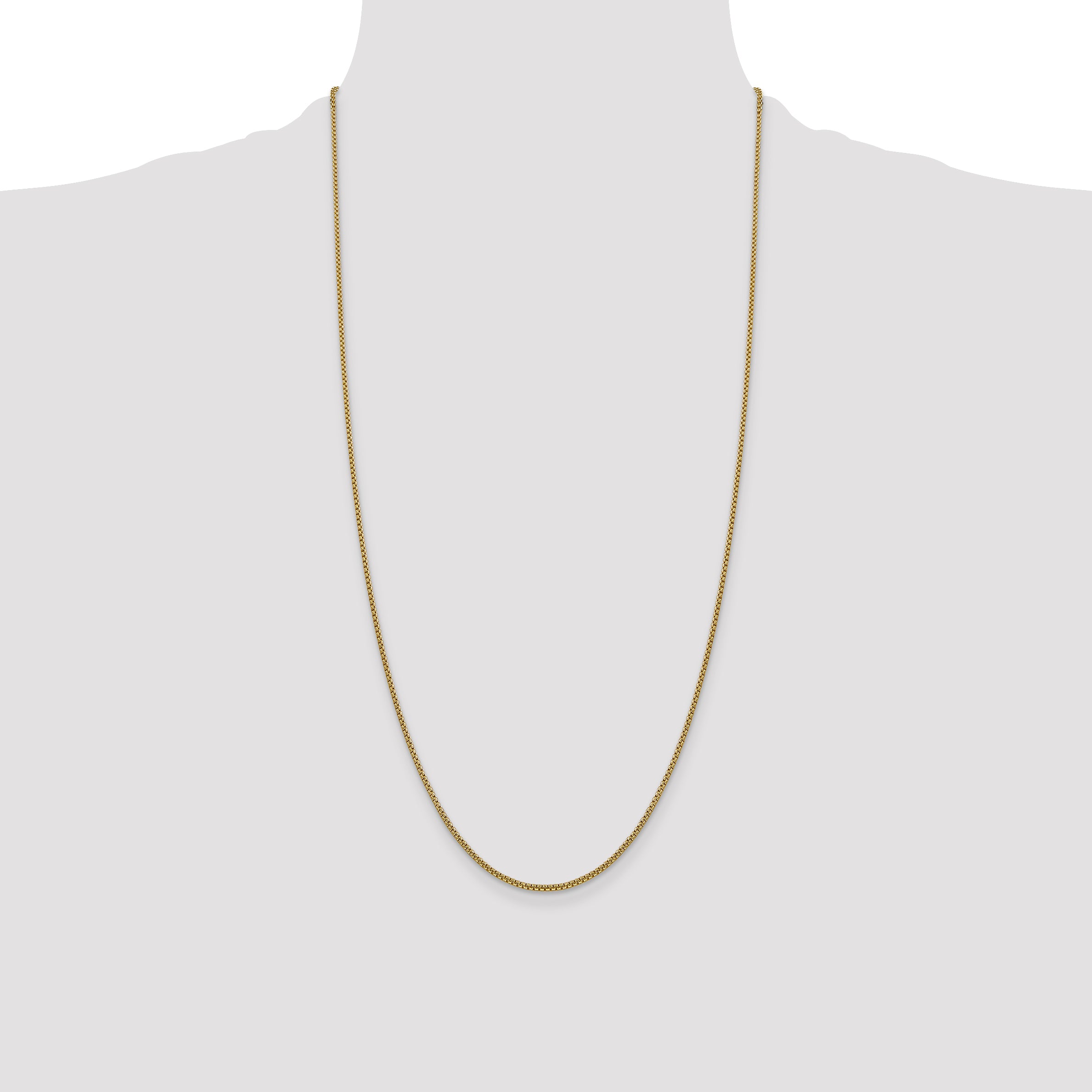 14K 26 inch 1.5mm Semi-Solid Round Box with Lobster Clasp Chain BC140