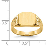 14k 10.5x9.0mm Open Back Mens Signet Ring C1528