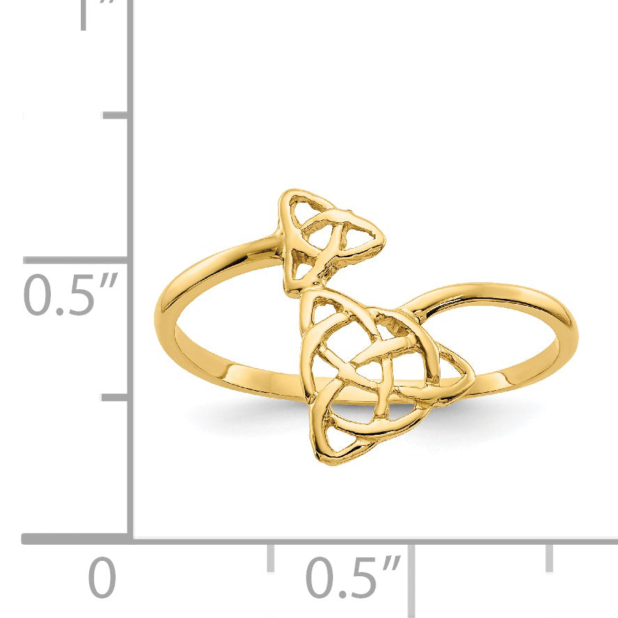 14k Polished Celtic Knot Bypass Ring K5782