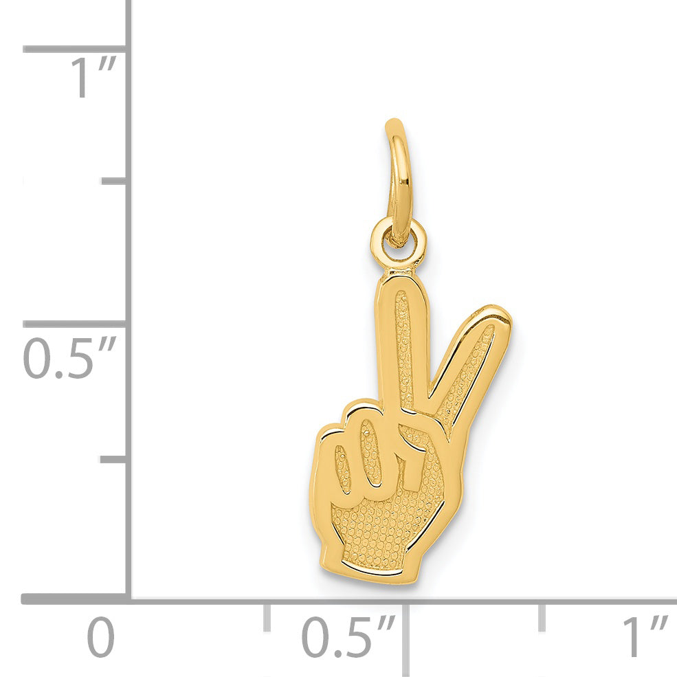 14k Peace Sign Hand Charm K2765