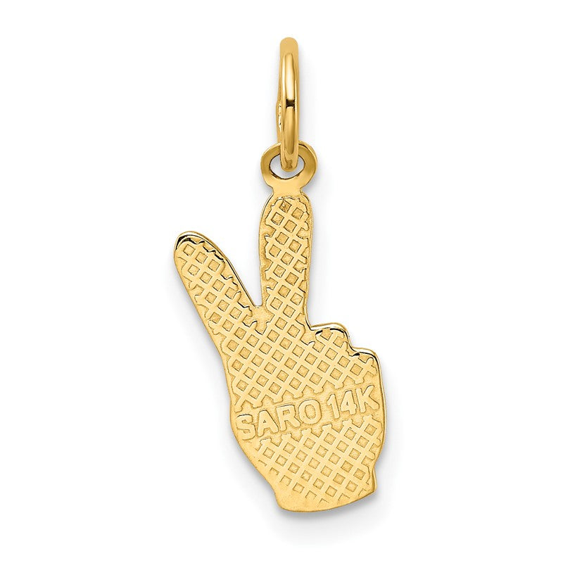 14k Peace Sign Hand Charm K2765