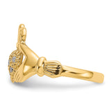 14k 1/10 carat AA Diamond Claddagh Ring Y6307AA