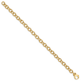 14K 18 inch 6.5mm Hand Polished Fancy Rope Link with Fancy Lobster Clasp Chain LK706