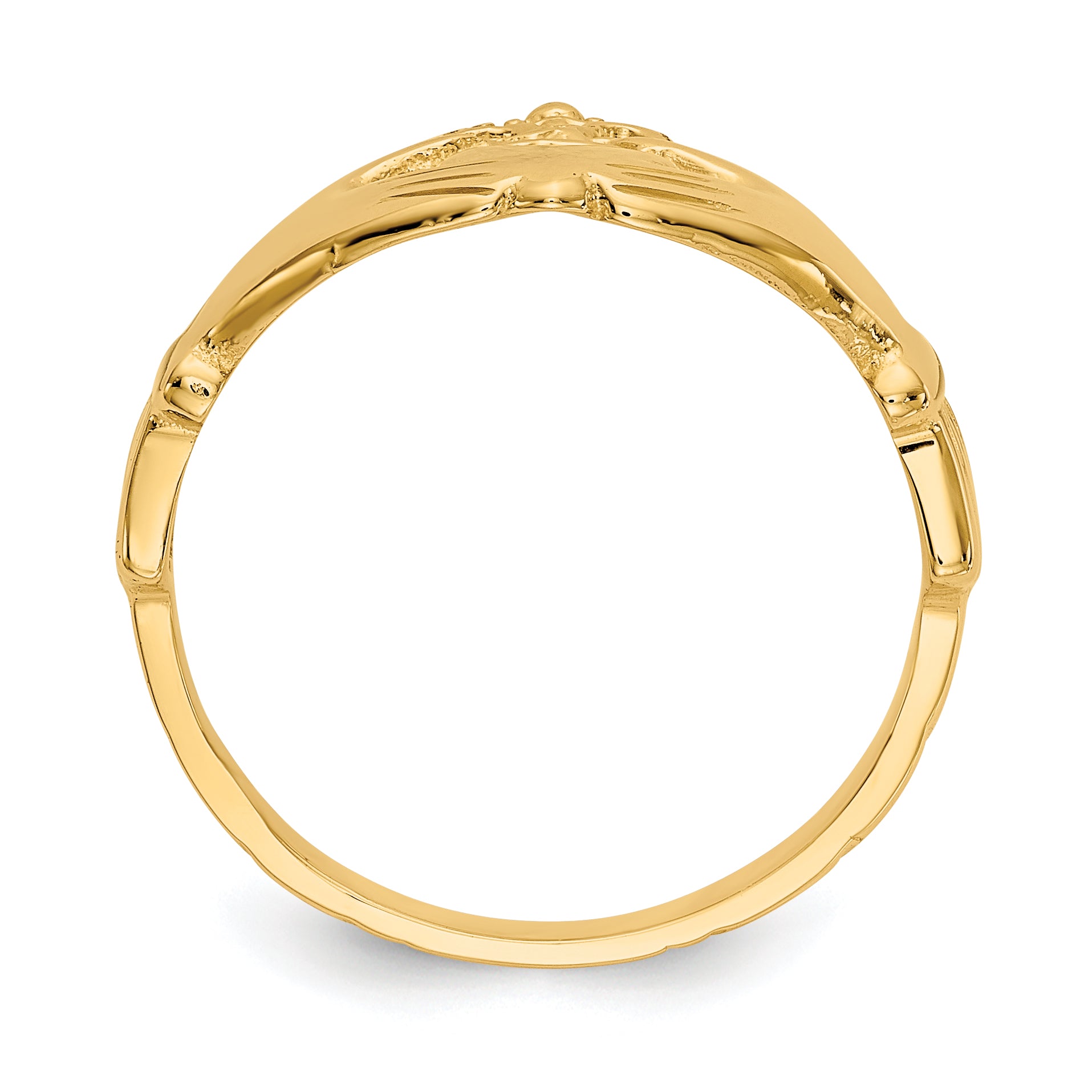 14k Polished Claddagh Ring K4777